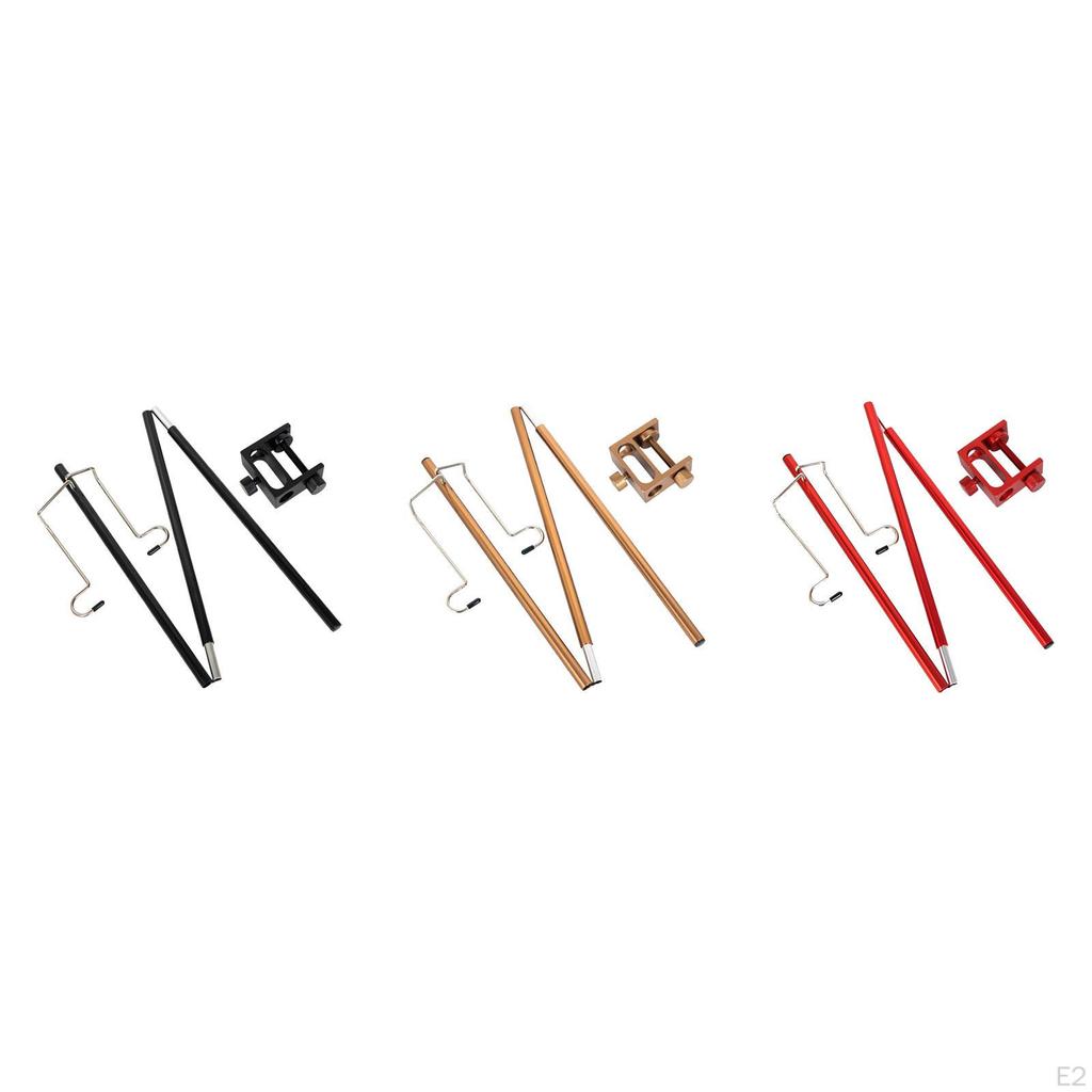 Camping Stake Easy to Install 3 Section Telescopic Holder Lamp Pole for Picnic
