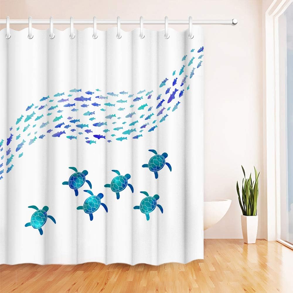 marine animal fabric bathroom curtain 180x 180cm home decoration waterproof shower curtain including hook