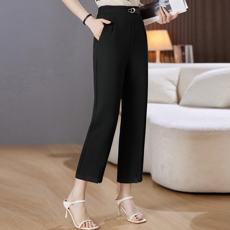 Paster Women's Casual Straight-Leg Cropped Pants