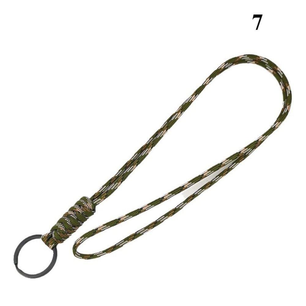

Multi-function Nylon Lanyard Neck Hanging Rope Round Buckle Mobile Phone High Strength Lanyard Parachute Cord Backpack Key Ring 20cm