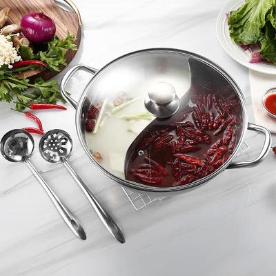 Meichu 32cm Edelstahl geteilter Hot Pot mit Deckel