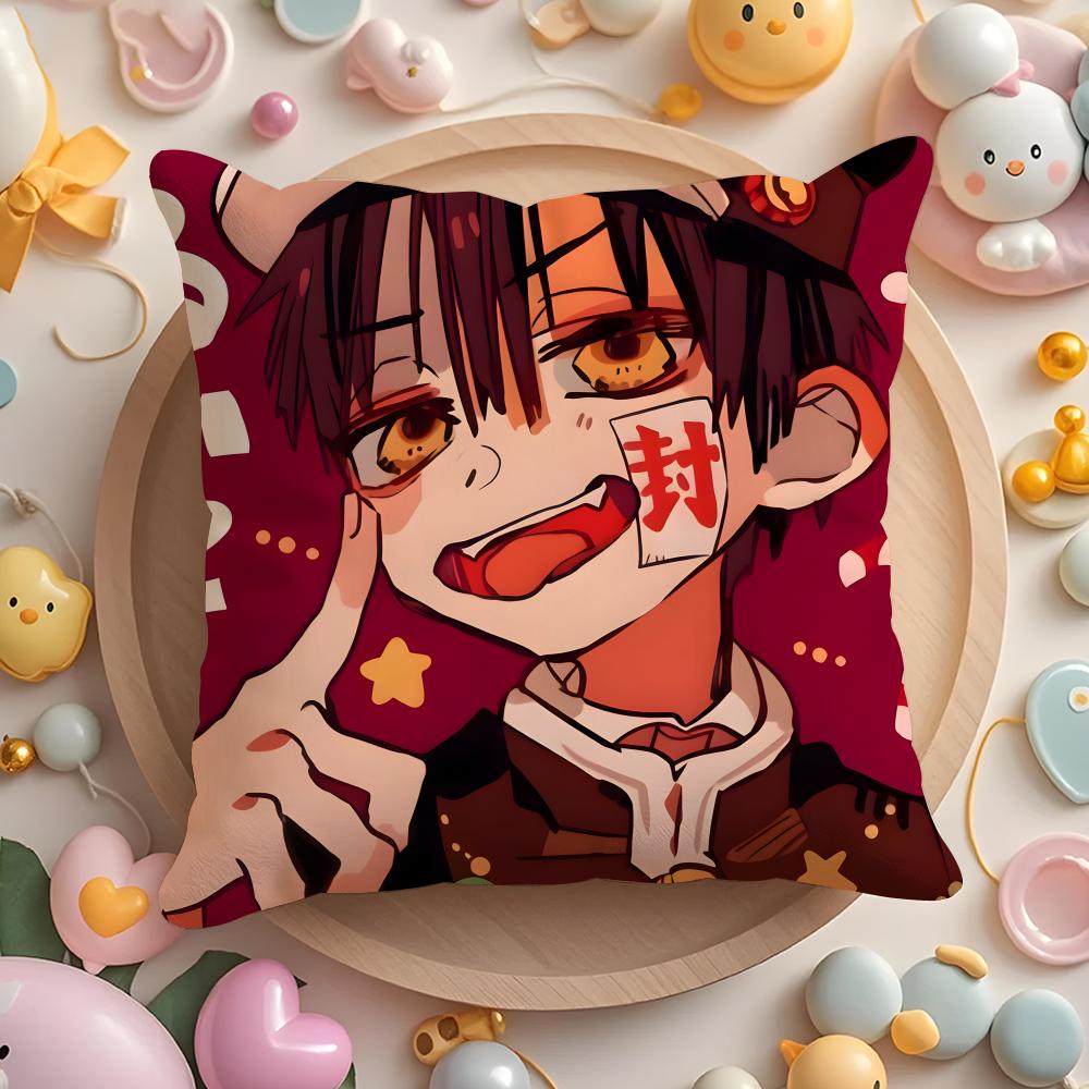 Anime Toilet-Bound Hanako-Kun Cushion Cover Home & Car Multi-Scene Pillow Cover - Reversible, Soft & Durable For Daily Use