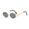 Cool Small Oval Sunglasses Luxury Brand Designer Metal Frame Vintage Sun Glasses Unisex Gold Black UV400