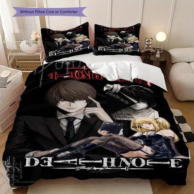 Death Note Anime Quilt Set, Anime Cartoon Bedding Set Gift, Extra Large Size, Various Sizes Available LXRa23