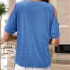 Women's Solid Color Round Neck Short Sleeved Top