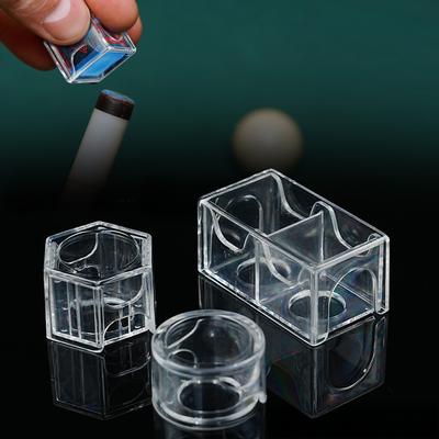 1PC Transparent Acrylic Chalk Storage Box Square Round Hexagonal Chalk Stain-Proof and Moisture-Proof Protective Box Billiards Supplies