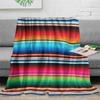 Colorful Striped Pattern Flannel Blanket - Soft and Warm, Suitable for Sofas, Beds, and Camping, Perfect As a Holiday Gift for B