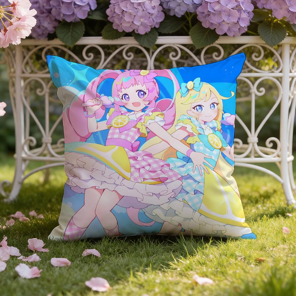 Cute Anime H-Himitsu no AiPri Cushion Cover Home & Car Dual-Scene Pillow Cover: Reversible for Premium Comfort