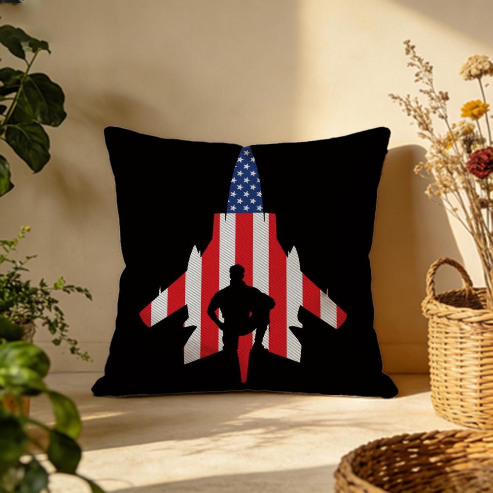 Trendy TTop Gunable Cushion Cover Versatile DoubleSided Pillow Case Fit for Sofa Bed Car Daily Decor
