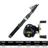 Fishing Rod, Bait Reel Set Telescopic spinning rod with reel, gear ratio 7.2:1, 18+1 bb, foldable design,  for predatory fish, right/left-handed use