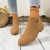 Plus-size Shoes, Thick-heeled Ankle Boots, Women's Pointed-toe Thick-heeled Ankle Boots, Women's Boots