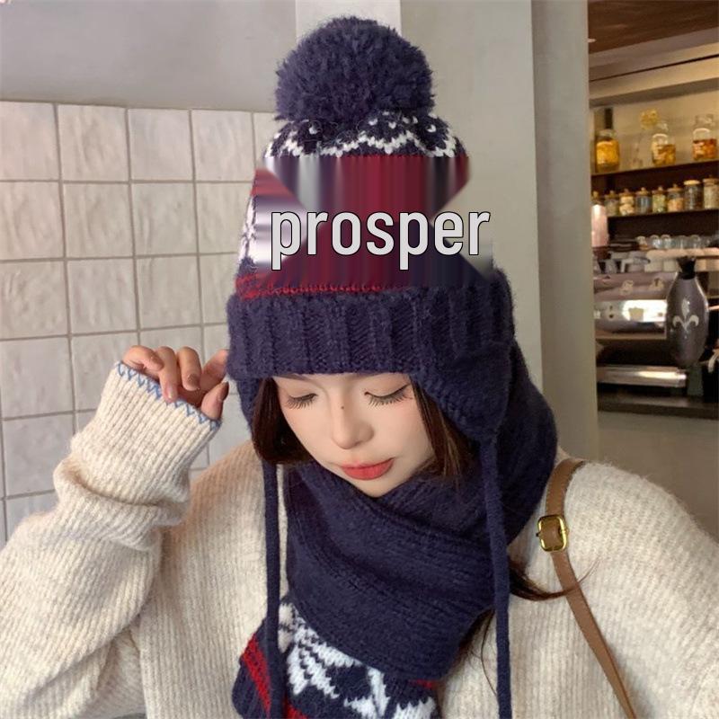 Cozy Winter Pom Pom Snowflake Hat: Versatile Knitted Woolen Pullover for Larger Heads