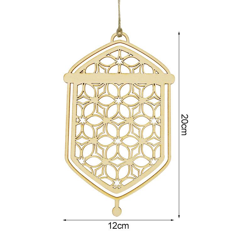 3 Stück Holz Eid Mubarak Hängeanhänger Ornament Ramadan Kareem Geschenk Islam Muslimisches Zuhause Tischdekoration DIY Bastel Partyzubehör
