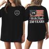 Women's Casual Crew Neck Short Sleeve T-Shirt Loose Fit Graphic Print 250th Anniversary Commemorative Top