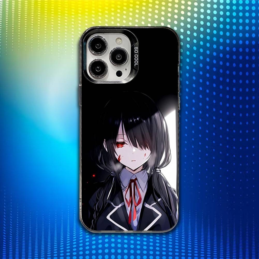 T-Tokisaki Kurumi Anime Phone Case For iPhone 16,15,14,13,12,11,Mini,Pro,SE,MAX White Matte Shockproof Cover