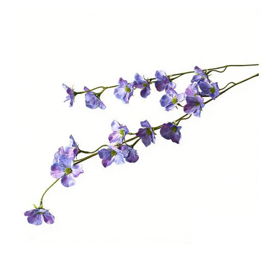 Искусственная ветка яблони-дички Реалистичная искусственная ветка бегонии Длинная ветка Искусственные цветы для Весна Лето В помещении Свадьба Дом Настольная композиция темно-фиолетового