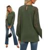 Womens Long Sleeve Shirts Lace Tops Business Casual Fall Fashion Outfits Clothes Knitted Blouses