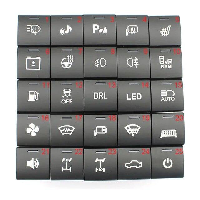 Car LED Light Radar Steering Wheel Heating Rearview Mirror Control Switch Button For Toyota Camry Corolla 2018 Rav4