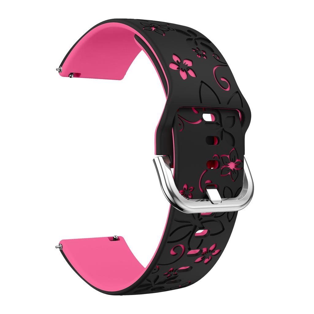 18mm Dual Color Carved Silicone Strap For Huawei Watch GT 6/5/4 41mm/Garmin Venu 3S/2S Replacement Watch Band