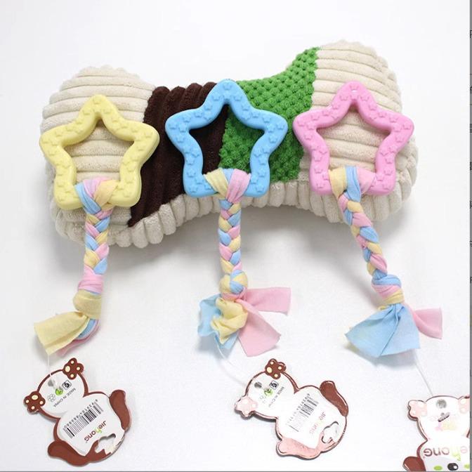 Small Dog Chew Set: Teething Stick & Bite-Resistant Rubber Ball