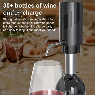 Electric Wine Decanter Automatic Wine Aerator USB Rechargeable One Touch Wine Dispenser Powerful Wine Pourer for Quick Decanting Wine Lover Gift