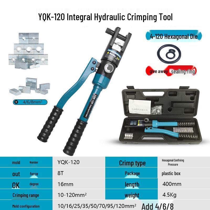 Manual Hydraulic Wire Crimper for Copper/Aluminum Terminals (YQK Series)