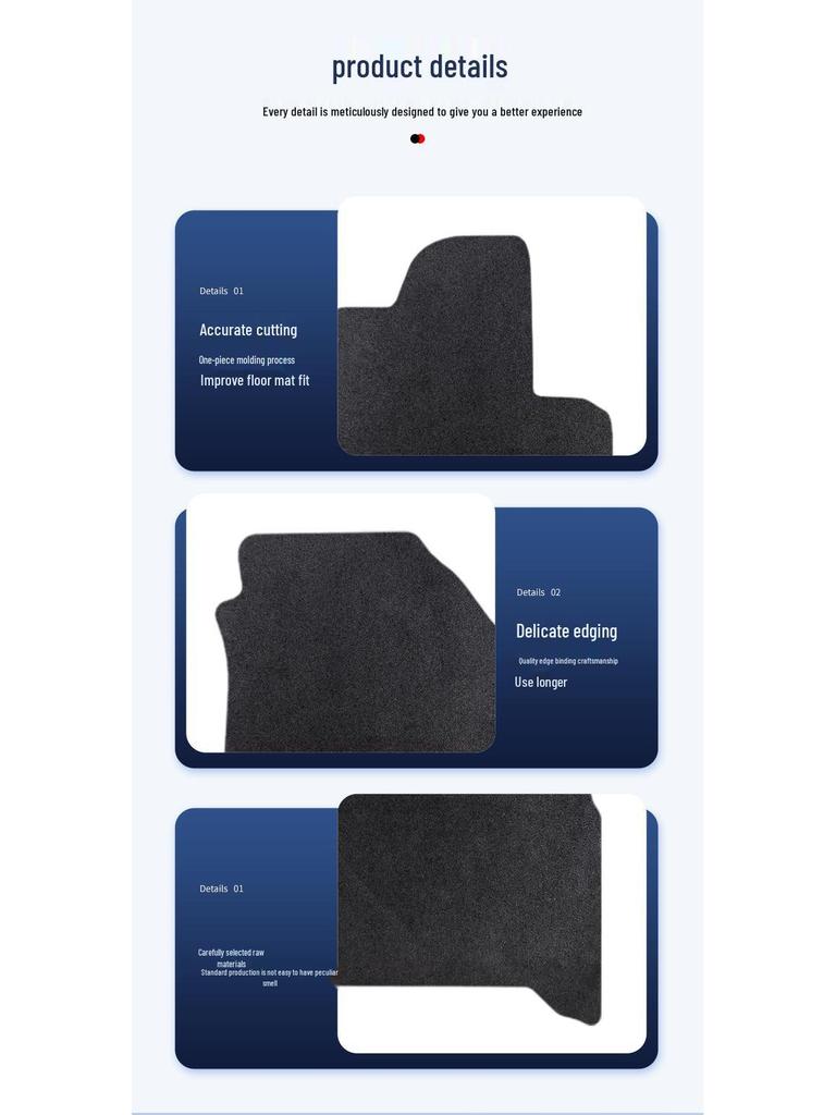Full Coverage Velvet Nylon Car Floor Mats for Chery Explore 06 C-DM-24 Models