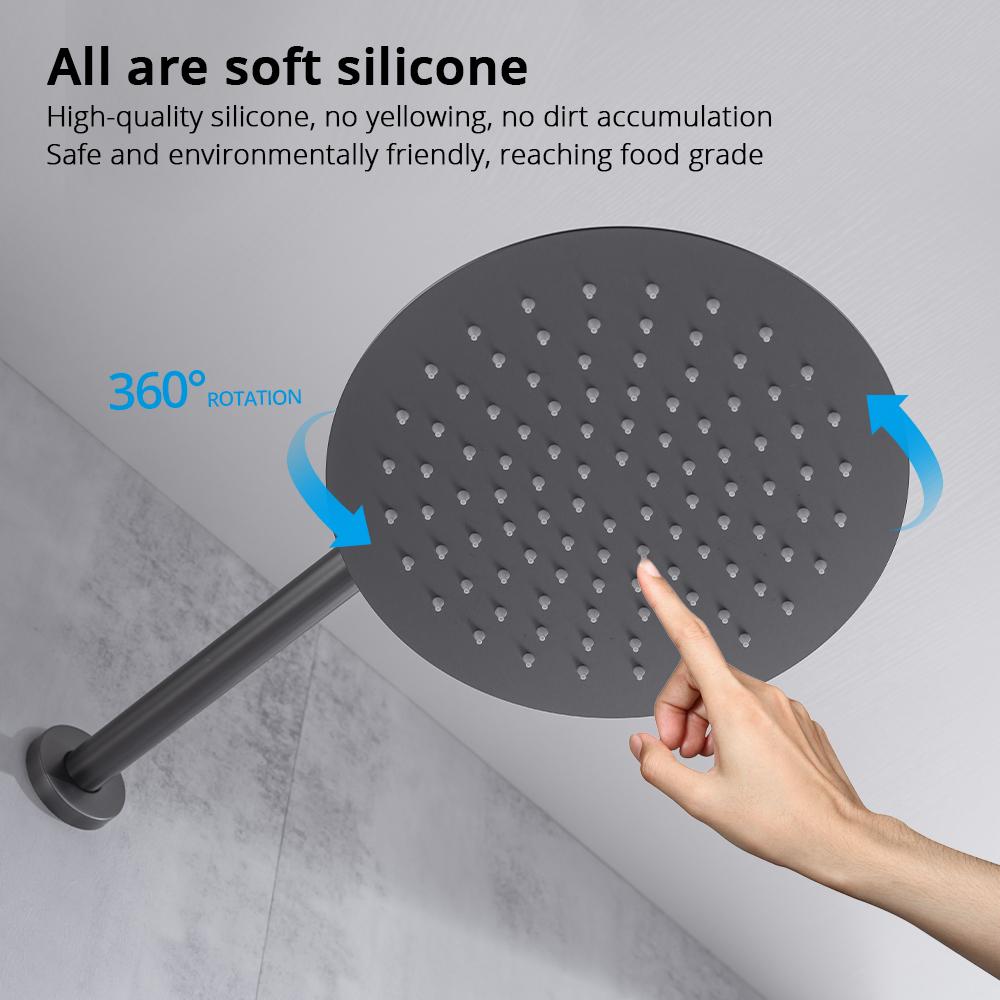 Bathroom Shower System Gunmetal Thermostatic Shower Mixer 8-12 Inch Rain Shower Head Sistema De Ducha Shower Set Solid Brass