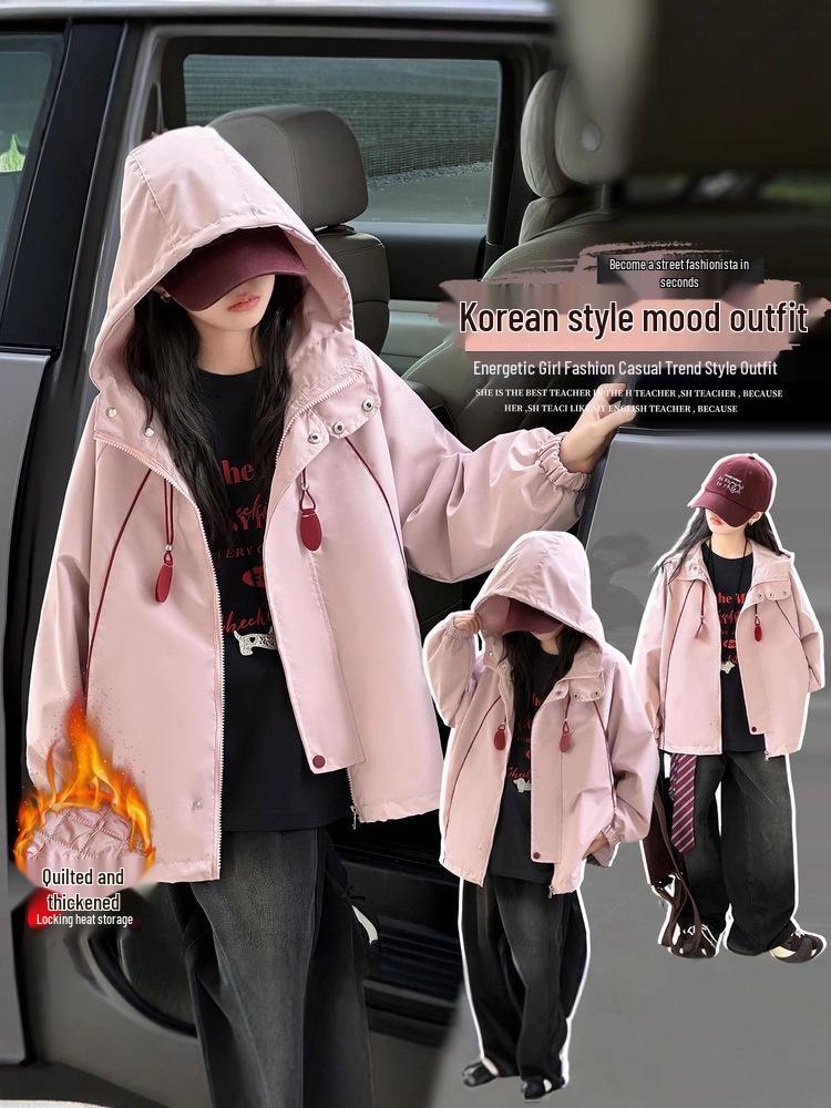 Modny dziewczęcy wiatrówka 2025 - Stylowa odzież wierzchnia jesienno-zimowa dla uczennic gimnazjum