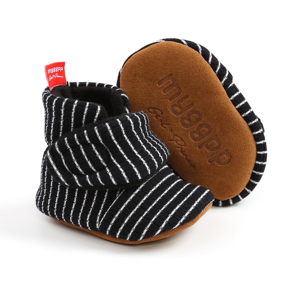 MYGGPP Autumn and Winter Striped Cotton Shoes Cotton Boots Baby Shoes Warm Shoes Baby Shoes Toddler Shoes