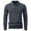 AIOPESON 2025 Autumn Winter Thermal Comfort Mens Polo Sweater Solid Stripe Long Sleeve Slim Fit Sweater Men