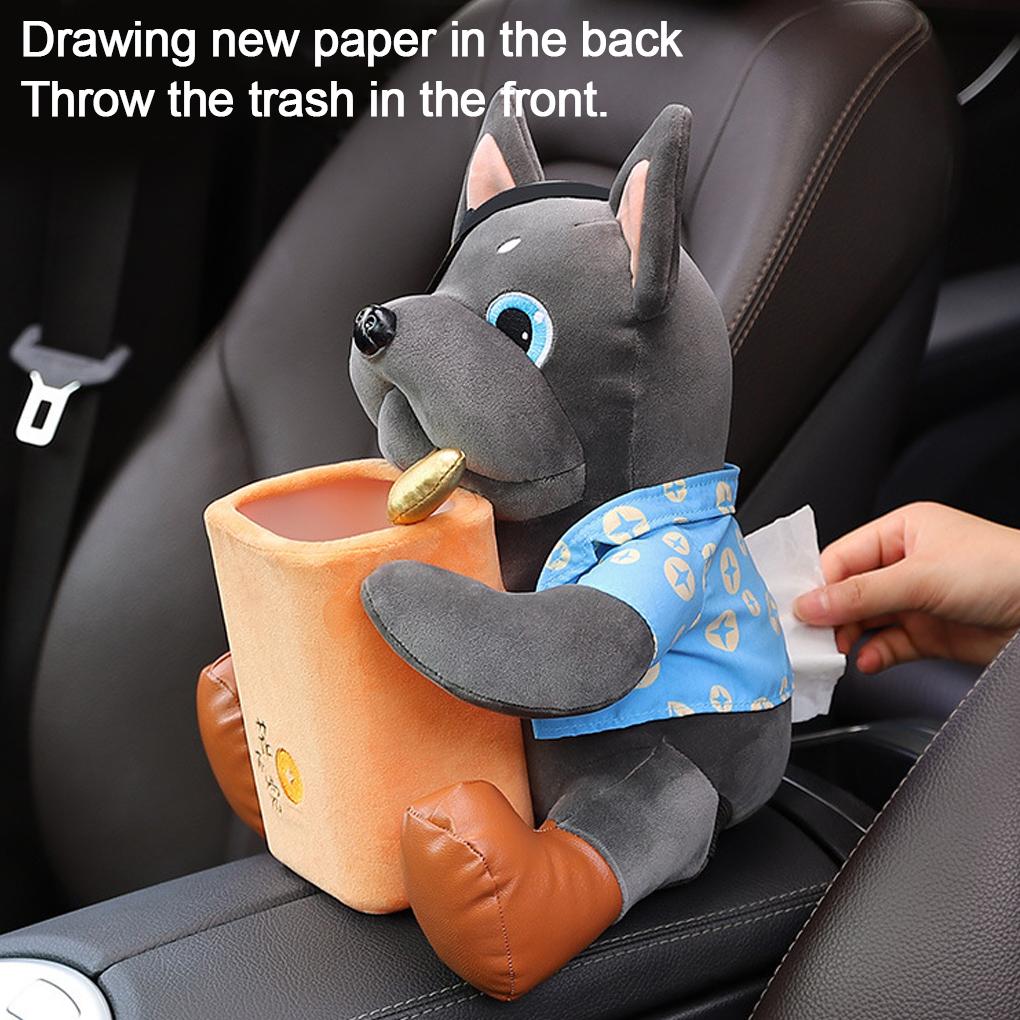2 In 1 Creative Car Mounted Tissue Box Cartoon Garbage drawer box Tissue Holder Key Phone Storage Box Car decoration Supplies