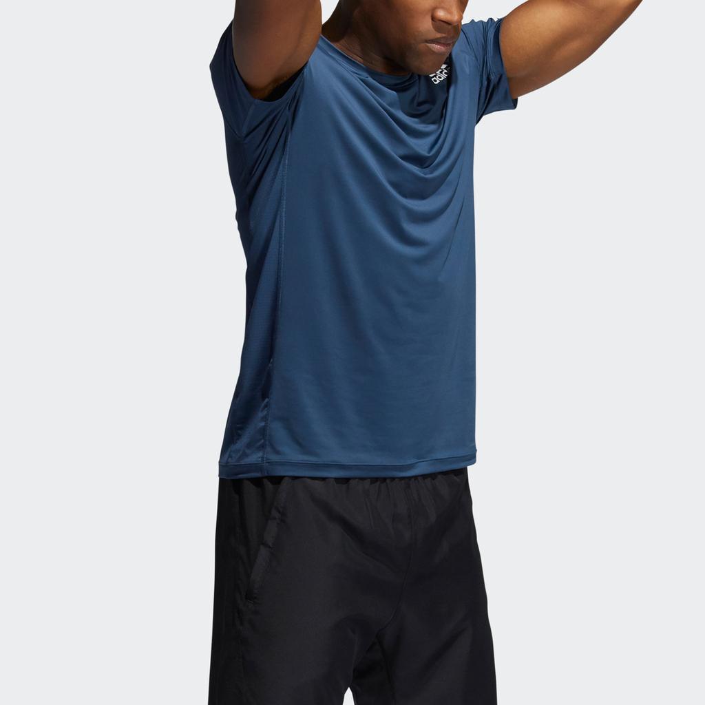 adidas T Shirts Men's Navy Blue Crew Neck Moderate Straight Fit GM0507