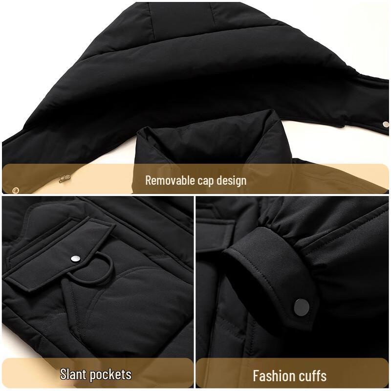 XueZhongFei Women's Mid-Length Detachable Hood Down Jacket