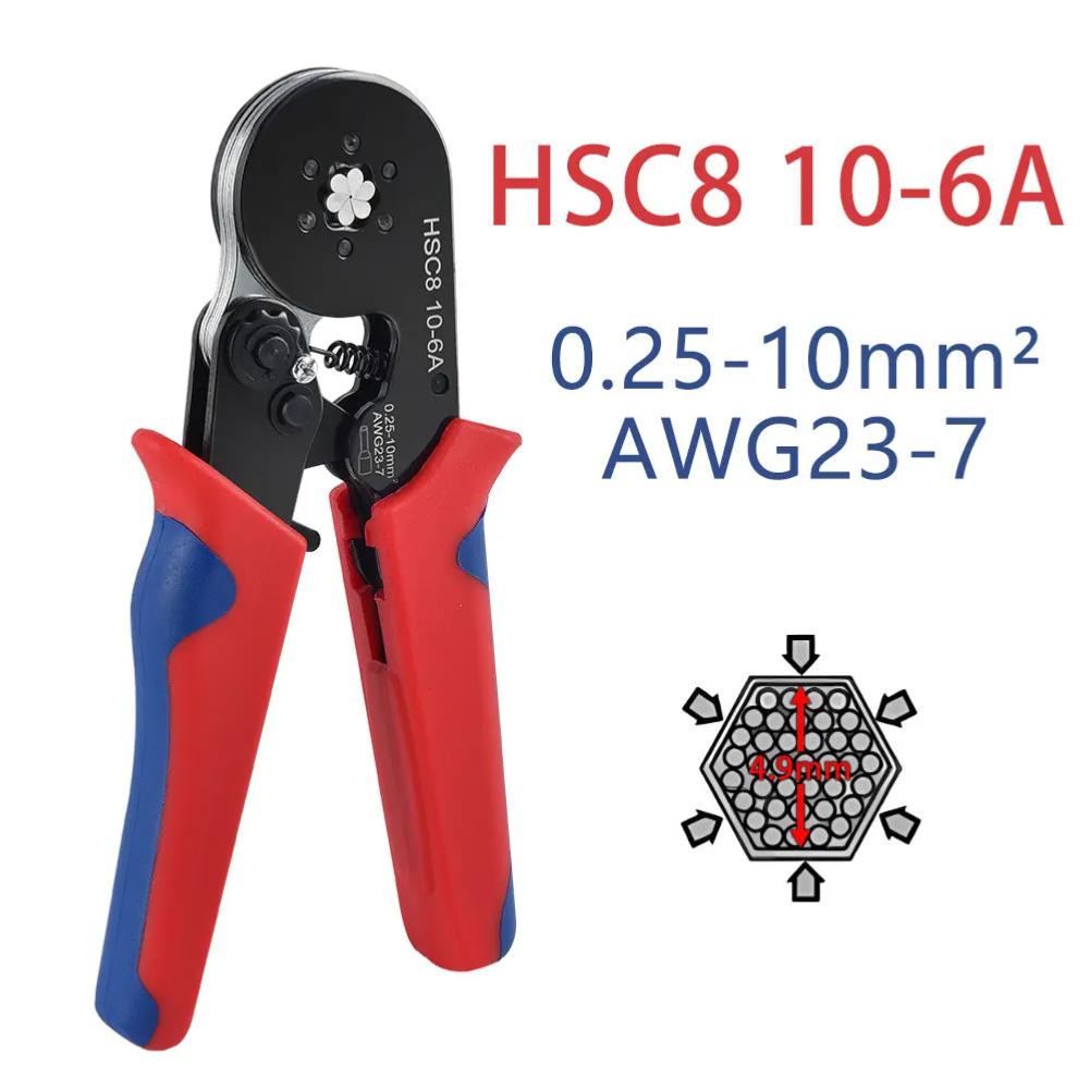 Crimpzange für Rohrklemmen, Handwerkzeuge HSC8 6-4A, elektrische Mini-Kompressionsdraht-Crimpzange