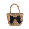 Childrens Straw Woven Shoulder Bag With Expandable Capacity And Sweet Summer Look
