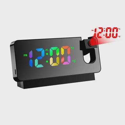 Sveglia LED Digitale Silenziosa con Display Temperatura e Proiezione Luce Rossa