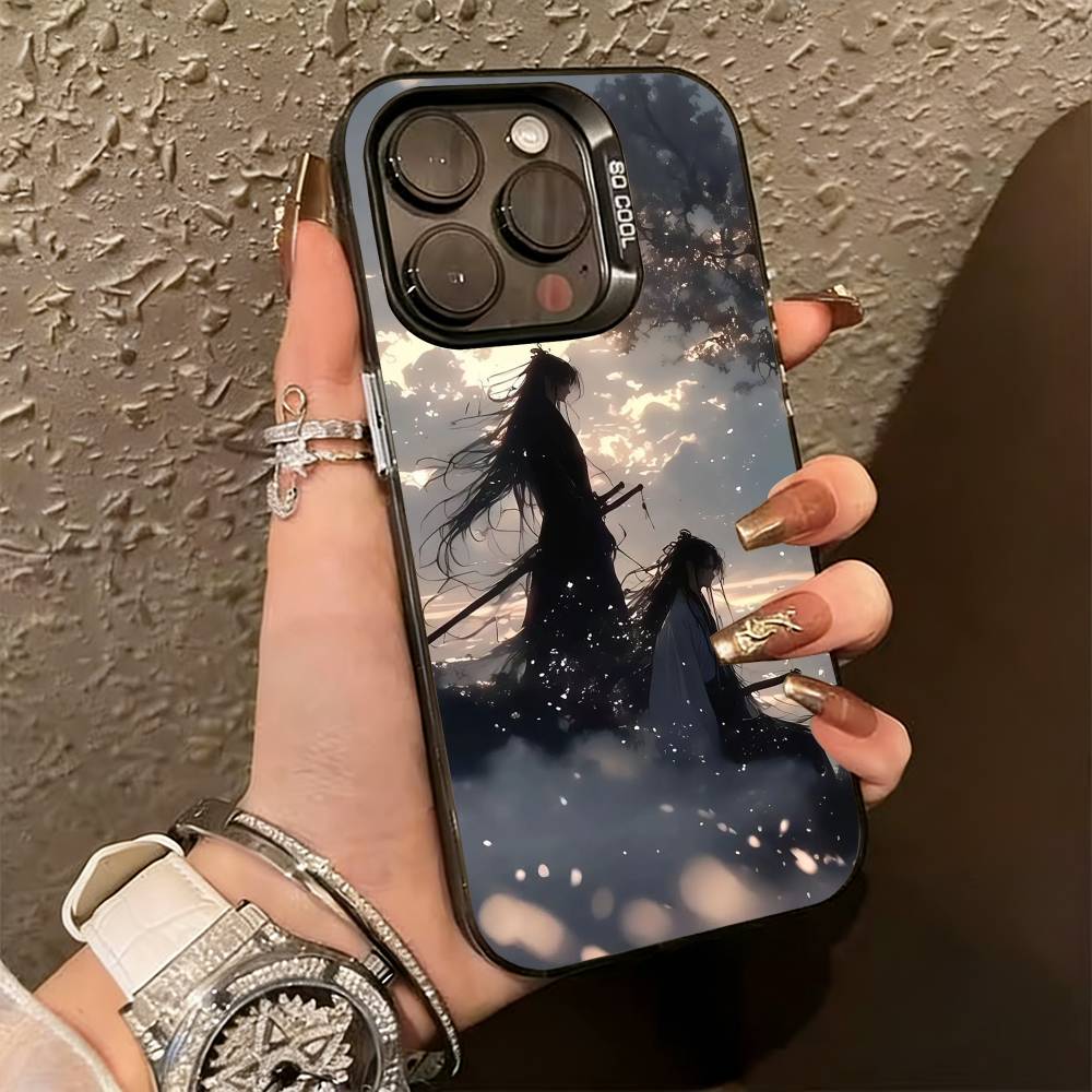 

Anime mo dao zu shi Phone Case For iPhone 17,16,15,14,13,12,11 Plus,Pro Max,XS,Colored Silver Plated Inside Cover iPhone16