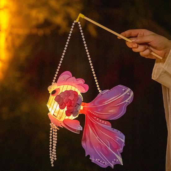 Lyktmaterialesett DIY Goldfish Lanternesett Tradisjonell kinesisk lykt for midthøstens vårfestivaler