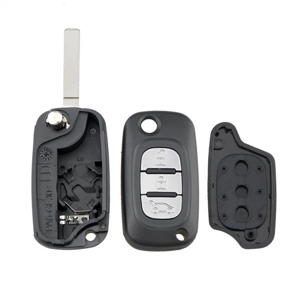 3 Buttons Car Auto Key Fob Case Shell Replacement Flip Folding Remote Cover Fit for Renault Fluence Clio Megane Kangoo Modus