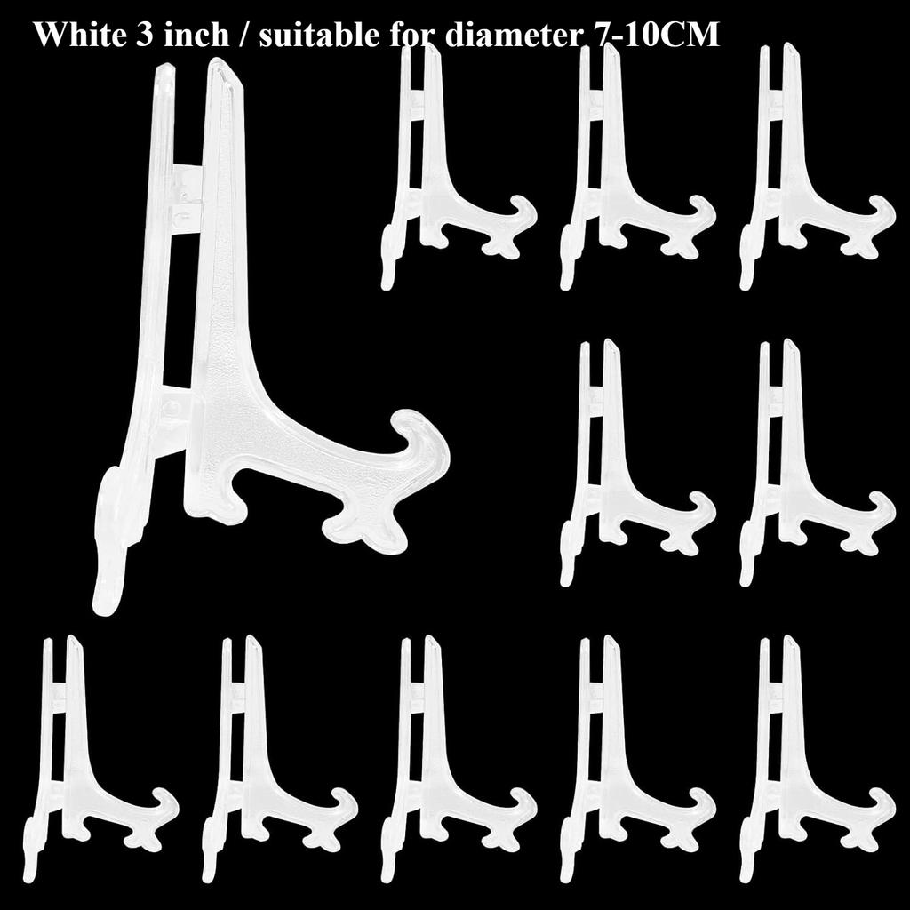10Pcs Plastic Clear Easels Plate Holders Display Stand Stander Picture Frame Photo Tools
