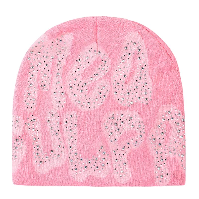 Women's Winter Rhinestone Knit Jacquard Hat - Stylish Warm Outdoor Head Wrap