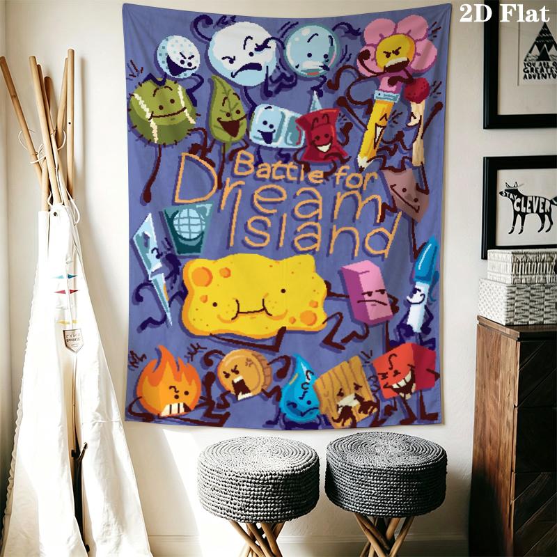 BFDI Wandteppich Ästhetisches Wandbehang Gedruckter Stoffdecke Dekorative Wandteppiche für Schlafzimmer Wohnzimmer Heimdekoration