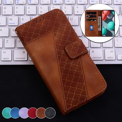 Étui à rabat en cuir gaufré en forme de 7 pour ZTE Blade A7S/Blade A52/Blade A72 Support Portefeuille Fentes pour cartes Housse pour ZTE Blade V40 Vita Étui de téléphone