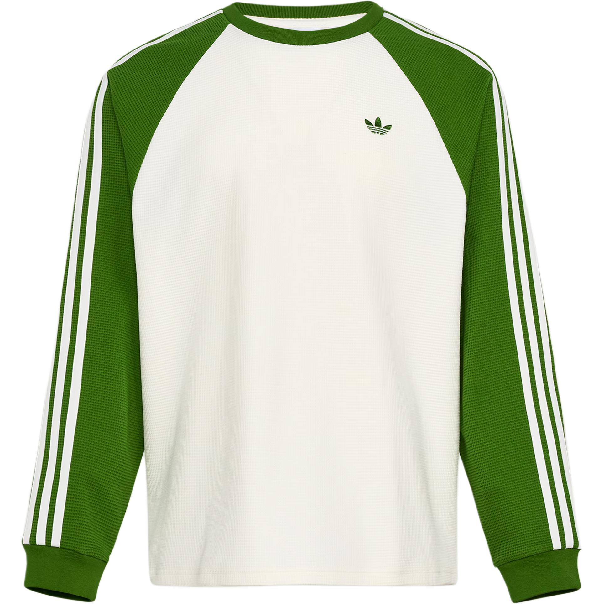 

Adidas Оригинальная футболка с длинным рукавом, вафельная, спортивная, свободная, в полоску, цветовые блоки, унисекс, tops KV8869 XL