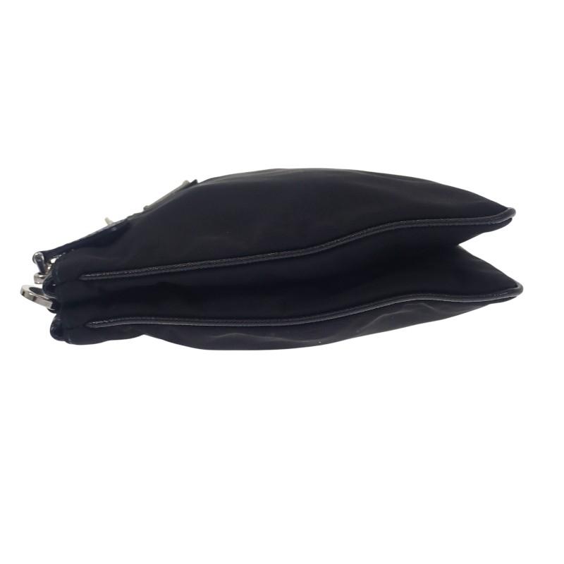 Prada 1BH046 Bolsa de Ombro preto/NERO Nylon/couro Mulheres