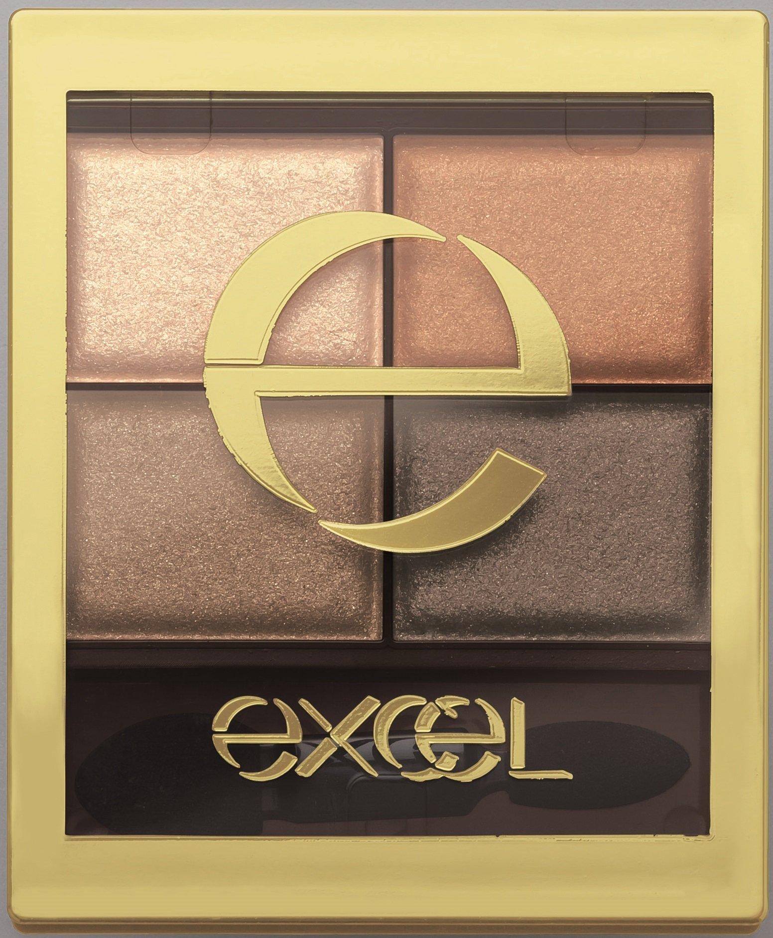 

excel Skinny Rich Shadow SR02 (Real Brown) Palette Eyeshadow, 4-Color Eyeshadow Palette, 3 Textures (Gloss, Glitter, Matte)