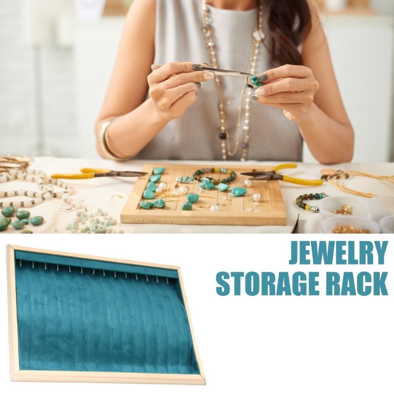 Elegant Sturdy Wood Jewelry Storage Tray with Slots Portable for Pendants and Accessories Household Organization