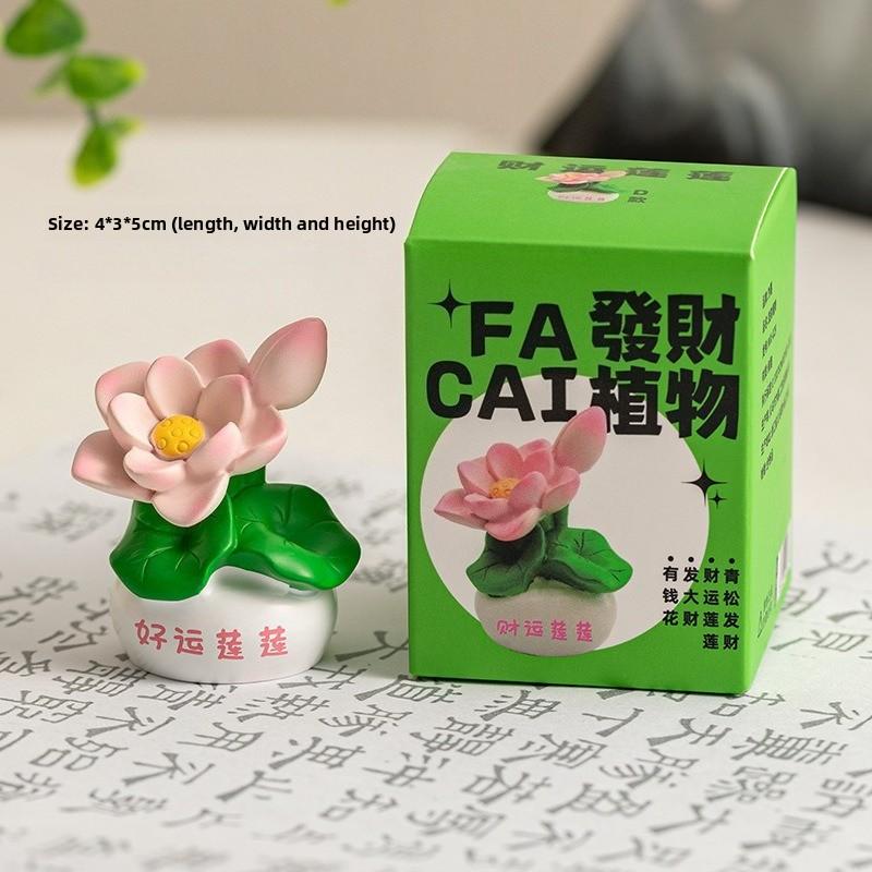 

1pcs Rich Money Flower Office Desktop Decor Healing and Decompression Decorative Resin Craftsmanship Small Ornament