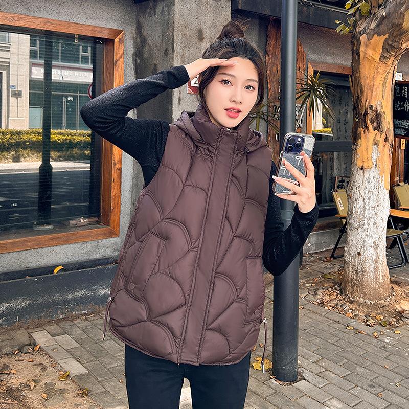

Осенне-зимняя мода универсальный пуховый хлопковый жилет куртка женский короткий свободный утолщенный женский хлопковый жилет жилет зима XXL кофейный
